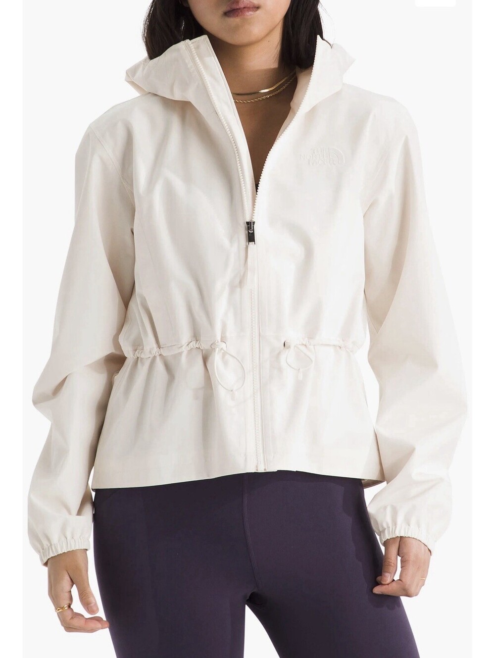 The North Face Daybreak Water Repellent Hooded Jacket In White Dune Size XS $170